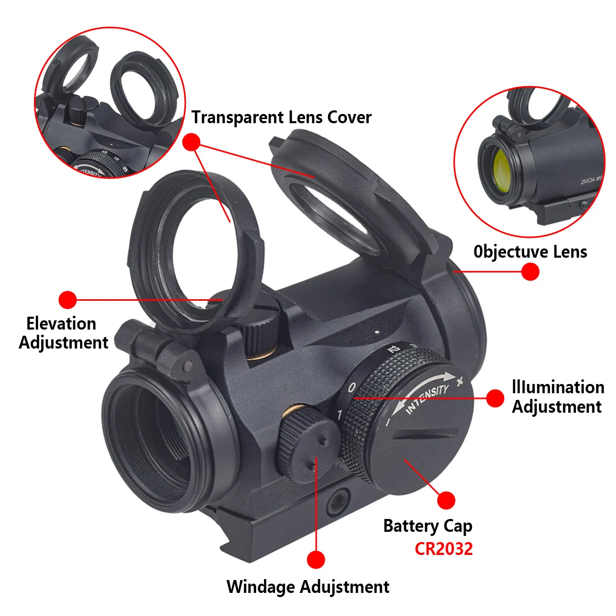 Tactical T01/02 2MOA Red Dot S - Outdoor Hunting Lab ulasan dan harga